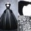 Elegant Black Prom Dresses 2019 Ball Gown V-Neck Suede Appliques Lace Crystal Sleeveless Backless Floor-Length / Long Formal Dresses