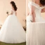 Elegant Ivory Wedding Dresses 2018 Ball Gown Bow Off-The-Shoulder Backless Sleeveless Floor-Length / Long Wedding