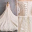 Style Audrey Hepburn Champagne Robe De Mariée 2019 Princesse De l'épaule Perlage Paillettes Perle En Dentelle Fleur 3/4 Manches Dos Nu Royal Train