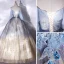 Mode Bleu Ciel Dégradé De Couleur Robe De Bal 2021 Robe Boule Bretelles Spaghetti Paillettes En Dentelle Fleur Sans Manches Dos Nu Longue Robe De Ceremonie
