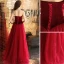Sexy Burgundy Prom Dresses 2019 A-Line / Princess Strapless Suede Sleeveless Backless Floor-Length / Long Formal Dresses
