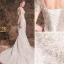 Sparkly Champagne Evening Dresses  2019 Trumpet / Mermaid Scoop Neck Glitter Lace Flower Sequins Short Sleeve Backless Chapel Train Formal Dresses