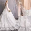 Élégant Ivoire Robe De Mariée 2019 Princesse Encolure Dégagée Appliques En Dentelle Fleur Perle 3/4 Manches Dos Nu Cathedral Train