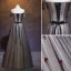 Elegant Black Prom Dresses A-Line / Princess Off-The-Shoulder Beading Crystal Appliques Short Sleeve Backless Bow Floor-Length / Long Formal Dresses