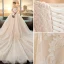 Élégant Ivoire Robe De Mariée 2019 Robe Boule Appliques En Dentelle Fleur De l'épaule Manches Courtes Dos Nu Royal Train