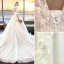 Chinese style Ivory Wedding Dresses 2019 A-Line / Princess High Neck Appliques Lace Flower Pearl 1/2 Sleeves Backless Cathedral Train