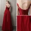Luxury / Gorgeous Burgundy Evening Dresses  2018 A-Line / Princess Crystal Beading Lace Flower Scoop Neck Backless Cap Sleeves Floor-Length / Long Formal Dresses