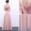 Elegant Candy Pink Prom Dresses 2019 A-Line / Princess Spaghetti Straps Lace Flower Pearl Short Sleeve Backless Floor-Length / Long Formal Dresses