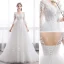 Élégant Ivoire Robe De Mariée 2019 Princesse V-Cou En Dentelle Fleur Manches de cloche Dos Nu Train De Balayage