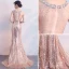 Sparkly Pearl Pink Evening Dresses  2019 Trumpet / Mermaid Scoop Neck Sleeveless Sequins Crystal Rhinestone Sweep Train Formal Dresses