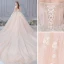 Luxury / Gorgeous Champagne Wedding Dresses 2019 Ball Gown Strapless Rhinestone Pearl Lace Flower Sequins Sleeveless Backless Royal Train