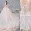 Elegant Champagne Wedding Dresses 2019 Ball Gown Spaghetti Straps Bow Beading Rhinestone Pearl Lace Flower Appliques Sleeveless Backless Royal Train