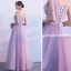 Chic / Beautiful Prom Dresses 2018 A-Line / Princess Beading Crystal Pearl Appliques V-Neck Backless Sleeveless Floor-Length / Long Formal Dresses