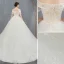 Elegant Champagne Wedding Dresses 2019 Ball Gown Off-The-Shoulder Appliques Lace Flower Short Sleeve Backless Chapel Train