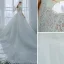 Elegant Ivory Wedding Dresses 2019 A-Line / Princess High Neck Lace Flower Buttons 3/4 Sleeve Chapel Train