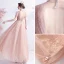 Fashion Blushing Pink Homecoming Graduation Dresses 2021 A-Line / Princess High Neck Beading Pearl Sequins Short Sleeve Backless Floor-Length / Long Formal Dresses