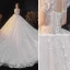 Victorian Style Ivory Lace Flower Wedding Dresses 2021 V-Neck Short Sleeve Backless Royal Train Wedding