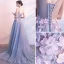 Chic / Belle Robe De Soirée 2018 Princesse Appliques V-Cou Dos Nu Sans Manches Train De Balayage Robe De Ceremonie