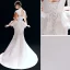 Chinese style Vintage / Retro Ivory Evening Dresses  2019 Trumpet / Mermaid High Neck Embroidered 1/2 Sleeves Backless Court Train Formal Dresses