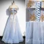 Élégant Bleu Ciel Glitter Paillettes Robe De Bal 2021 Princesse De l'épaule Manches Courtes Dos Nu Longue Robe De Ceremonie