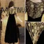 Elegant Black Evening Dresses  2019 A-Line / Princess Scoop Neck Sequins Suede 1/2 Sleeves Floor-Length / Long Formal Dresses