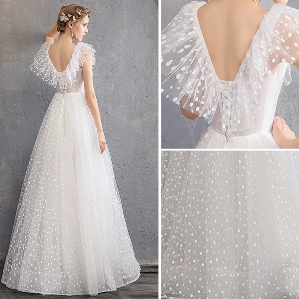 Schöne Ivory / Creme Strand Brautkleider / Hochzeitskleider 2019 A Linie Tiefer V-Ausschnitt Geflecktes Ärmellos Rückenfreies Lange