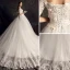 Élégant Ivoire Robe De Mariée 2019 Princesse De l'épaule Perlage Appliques Perle En Dentelle Fleur Manches Courtes Dos Nu Chapel Train