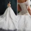 Style Audrey Hepburn Ivoire Robe De Mariée 2019 Princesse De l'épaule Paillettes Cristal En Dentelle Fleur Manches Courtes Dos Nu Cathedral Train
