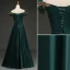 Elegant Dark Green Evening Dresses  2019 A-Line / Princess Off-The-Shoulder Rhinestone Sash Short Sleeve Backless Floor-Length / Long Formal Dresses