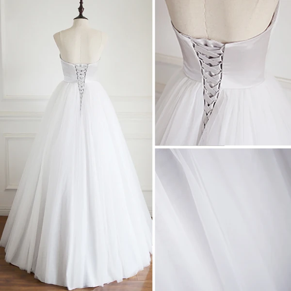 Modest / Simple Silver Prom Dresses 2018 A-Line / Princess Sweetheart Backless Sleeveless Floor-Length / Long Formal Dresses