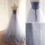 Fine Mørk Marineblå Ballkjoler 2018 Prinsesse Beading Paljetter Rhinestone Kjæreste Ryggløse Uten Ermer Feie Tog Formelle Kjoler