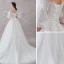 Elegant Ivory Wedding Dresses 2019 A-Line / Princess Spaghetti Straps Bow Appliques Lace Flower Sequins Short Sleeve Backless Court Train