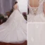 Charmant Ivoire Robe De Mariée 2019 Princesse Encolure Dégagée Perlage Appliques Manches Courtes Dos Nu Cathedral Train