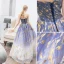 Modern / Fashion Gradient-Color Prom Dresses 2019 A-Line / Princess Strapless Sleeveless Backless Floor-Length / Long Prom Formal Dresses