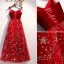 Modern / Fashion Burgundy Evening Dresses  2019 A-Line / Princess Spaghetti Straps Suede Star Sequins Sleeveless Backless Floor-Length / Long Formal Dresses