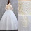 Affordable Ivory Wedding Dresses 2019 Ball Gown Strapless Lace Flower Sleeveless Backless Floor-Length / Long