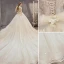 Fabuleux Champagne Robe De Mariée 2019 Princesse Bustier Perlage Paillettes Sans Manches Dos Nu Appliques Noeud Royal Train