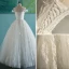 Elegant Ivory Wedding Dresses 2018 Ball Gown Appliques Pearl Off-The-Shoulder Backless Sleeveless Floor-Length / Long Wedding