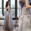 Fashion Ocean Blue Prom Dresses Evening Dresses  2021 A-Line / Princess Scoop Neck Beading Rhinestone Sequins Sleeveless Backless Floor-Length / Long Evening Party Formal Dresses