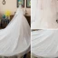 Chic / Beautiful Ivory Wedding Dresses 2018 Ball Gown Appliques Scoop Neck Backless 1/2 Sleeves Royal Train Wedding