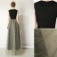 Chic / Belle Noire Robe De Soirée 2019 Princesse V-Cou Ceinture Paillettes Sans Manches Longue Robe De Ceremonie