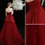 Charming Burgundy Prom Dresses Evening Dresses  2021 A-Line / Princess Strapless Bow Sleeveless Backless Floor-Length / Long Evening Party Formal Dresses