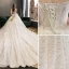 Stijlvolle Ivoor Trouwjurken 2019 A lijn Strapless Kant Ster Pailletten Mouwloos Ruglooze Royal Train