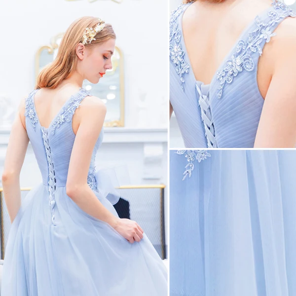 Sky Blue Lace Ruffle Dress main image 1