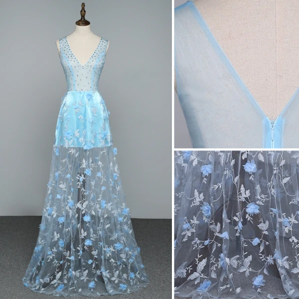 Sexy Noire Transparentes Robe De Soirée 2019 Princesse V-Cou Appliques En Dentelle Fleur Perle Faux Diamant Sans Manches Dos Nu Longue Robe De Ceremonie
