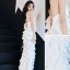 Modern / Fashion Ivory Evening Dresses  2019 Halter Sleeveless Backless Cascading Ruffles Ankle Length Formal Dresses