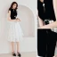 Chinese style Black Homecoming Graduation Dresses 2019 A-Line / Princess High Neck Lace Flower Star Short Sleeve Tea-length Formal Dresses