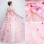 Chic / Beautiful Flower Fairy Candy Pink Prom Dresses 2019 A-Line / Princess Strapless Appliques Sleeveless Backless Bow Floor-Length / Long Formal Dresses