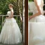 Charmant Ivory / Creme Brautkleider / Hochzeitskleider 2019 A Linie Rüschen Bandeau Applikationen Pailletten Spitze Blumen Ärmellos Rückenfreies Lange