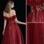 Charming Sparkly Red Glitter Prom Dresses 2021 A-Line / Princess Off-The-Shoulder Bow Sequins Sleeveless Backless Floor-Length / Long Prom Formal Dresses